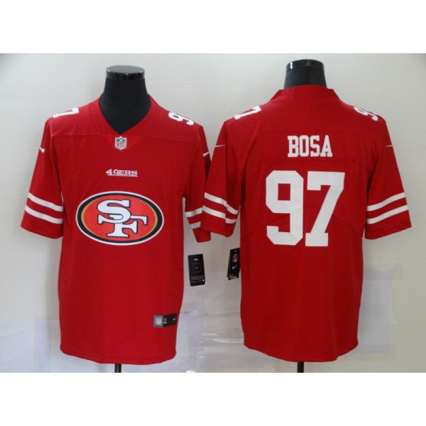 San Francisco 49ers #97 Nick Bosa Red 2020 Team Big Logo Limited Stitched Jersey