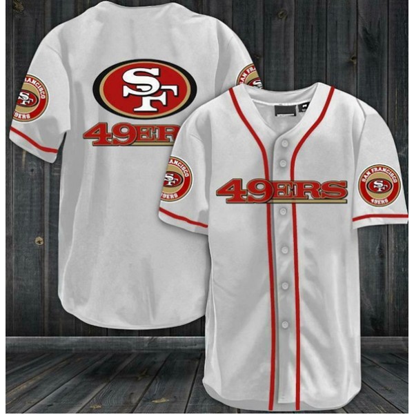 San Francisco 49ers White Baseball Stitched Jersey Shirt