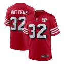 San Francisco 49ers #32 Ricky Watters Red 2021 75th Anniversary Stitched Game Jersey