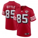 San Francisco 49ers #85 George Kittle Scarlet 2021 75th Anniversary Stitched Game Jersey