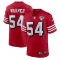 San Francisco 49ers #54 Fred Warner 2021 Scarlet 75th Anniversary Alternate Game Stitched Jersey