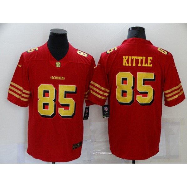 San Francisco 49ers #85 George Kittle Red Gold Vapor Untouchable Limited Stitched Jersey