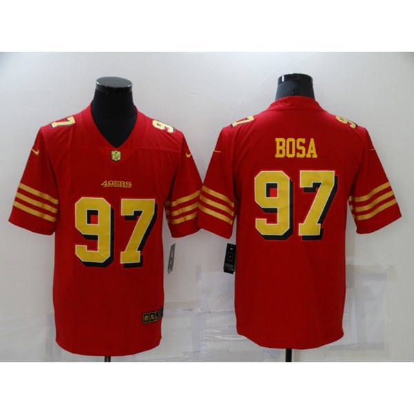 San Francisco 49ers #97 Nick Bosa Red Gold Vapor Untouchable Limited Stitched Jersey