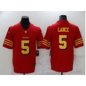 San Francisco 49ers #5 Trey Lance Red Gold Vapor Untouchable Limited Stitched Jersey