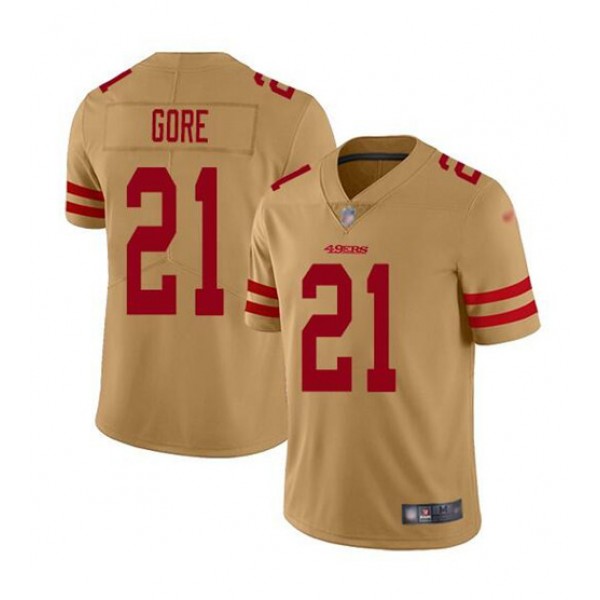 San Francisco 49ers #21 Frank Gore Golden Stitched Jersey