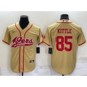 San Francisco 49ers #85 George Kittle Gold Cool Base Stitched Baseball Jersey
