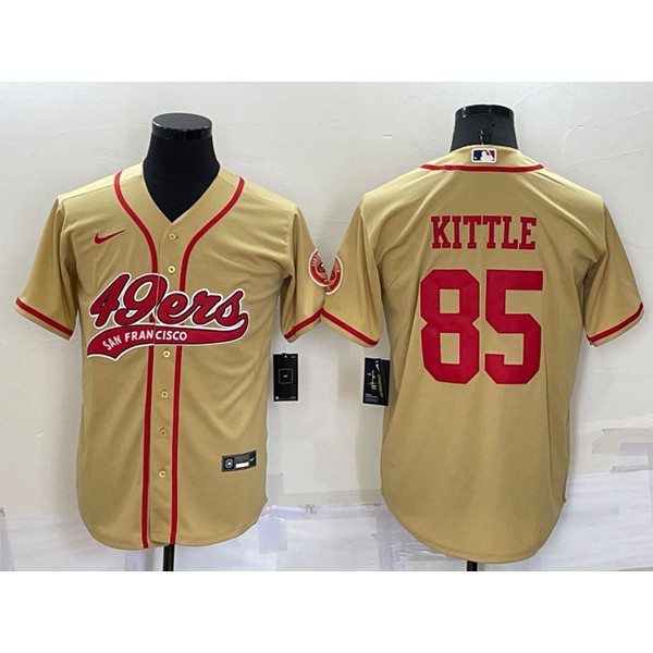 San Francisco 49ers #85 George Kittle Gold Cool Base Stitched Baseball Jersey