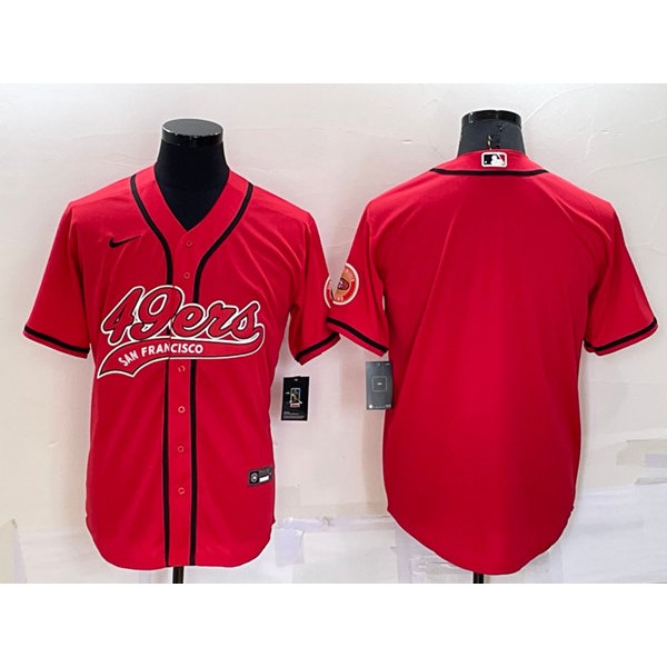 San Francisco 49ers Blank Red Cool Base Stitched Baseball Jersey