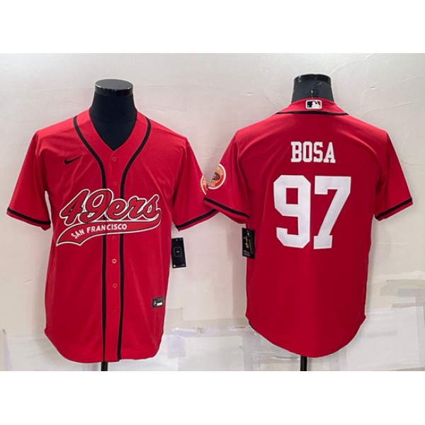 San Francisco 49ers #97 Nick Bosa Red Cool Base Stitched Baseball Jersey