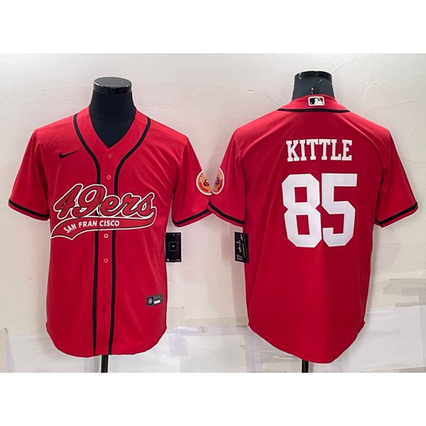 San Francisco 49ers #85 George Kittle Red Cool Base Stitched Baseball Jersey