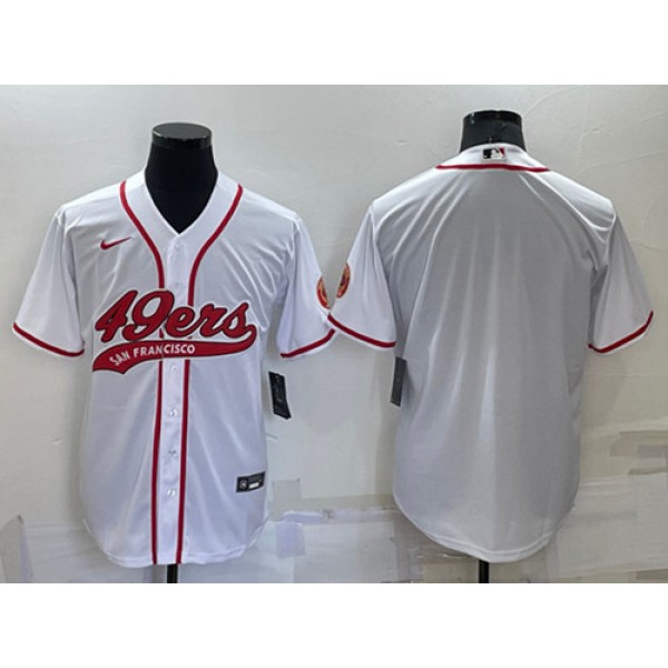San Francisco 49ers Blank White Cool Base Stitched Baseball Jersey