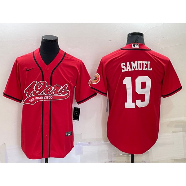 San Francisco 49ers #19 Deebo Samuel Red Cool Base Stitched Baseball Jersey