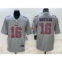 San Francisco 49ers #16 Joe Montana Gray With Patch Atmosphere Fashion Stitched Jersey