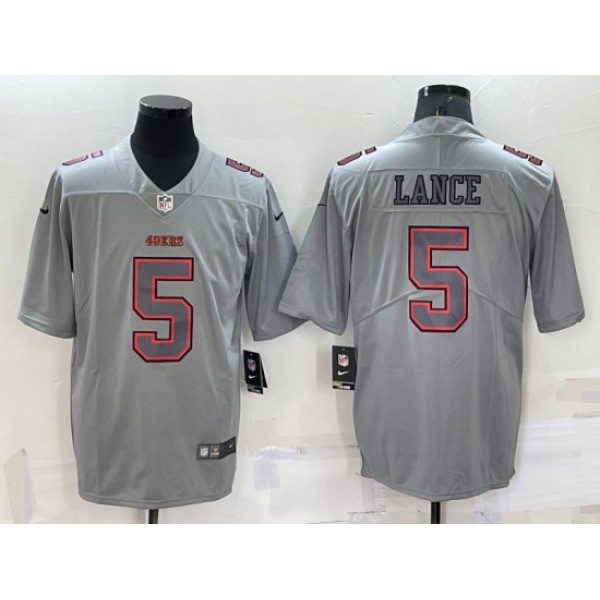San Francisco 49ers #5 Trey Lance Gray Atmosphere Fashion Stitched Jersey