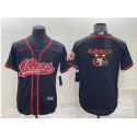San Francisco 49ers Black Team Big Logo With Patch Cool Base Stitched Baseball Jersey