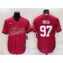 San Francisco 49ers #97 Nick Bosa Red With Patch Cool Base Stitched Baseball Jersey