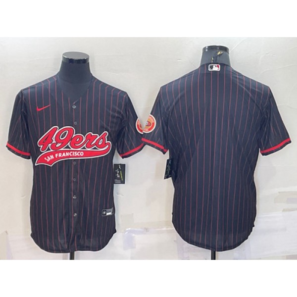 San Francisco 49ers Blank Black With Patch Cool Base Stitched Baseball Jersey