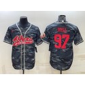 San Francisco 49ers #97 Nick Bosa Gray Red Camo With Patch Cool Base Stitched Baseball Jersey