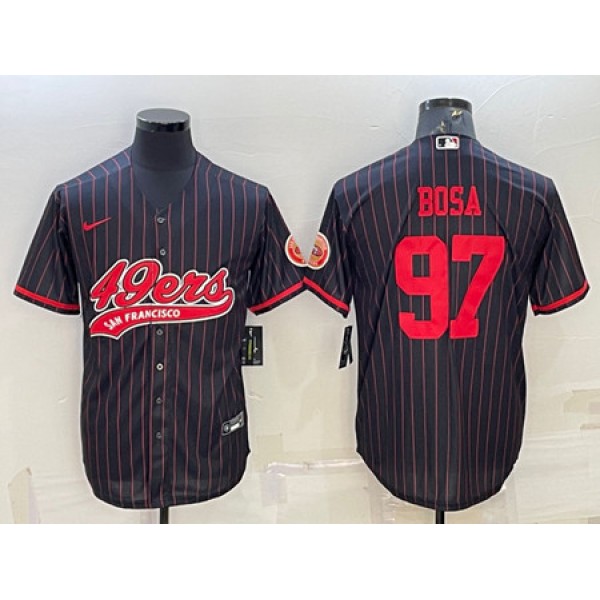 San Francisco 49ers #97 Nick Bosa Black Cool Base Stitched Baseball Jersey