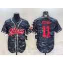 San Francisco 49ers #11 Brandon Aiyuk Grey Red Camo With Patch Cool Base Stitched Baseball Jersey