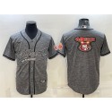 San Francisco 49ers Gray Team Big Logo With Patch Cool Base Stitched Baseball Jersey