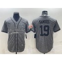 San Francisco 49ers #19 Deebo Samuel Gray With Patch Cool Base Stitched Baseball Jersey