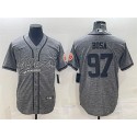 San Francisco 49ers #97 Nick Bosa Gray With Patch Cool Base Stitched Baseball Jersey
