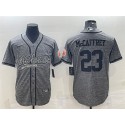 San Francisco 49ers #23 Christian McCaffrey Gray With Patch Cool Base Stitched Baseball Jersey