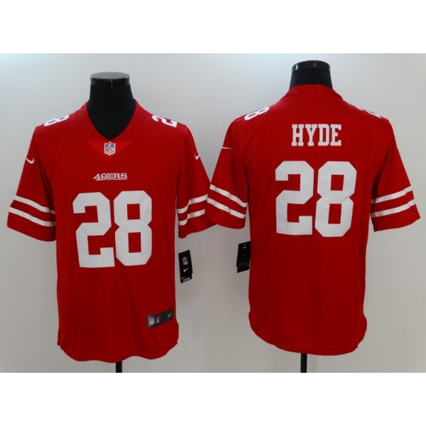 San Francisco 49ers #28 Carlos Hyde Nike Scarlet Vapor Untouchable Limited Stitched Jersey