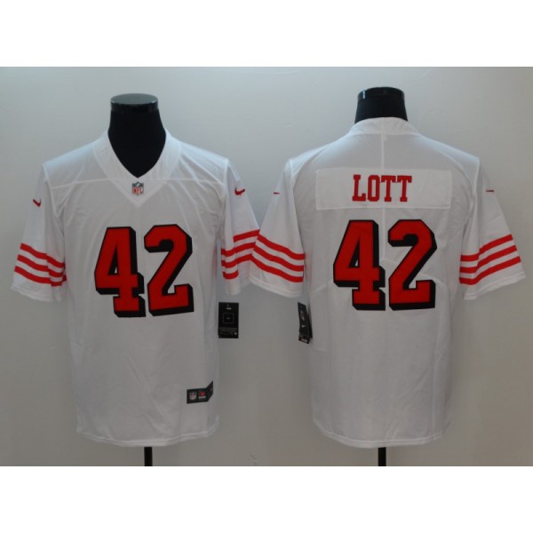 San Francisco 49ers #42 Ronnie Lott Nike White Color Rush Vapor Untouchable Limited Stitched Jersey