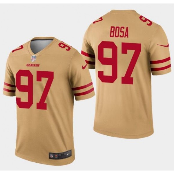 San Francisco 49ers #97 Nick Bosa Gold Inverted Legend Stitched Jersey