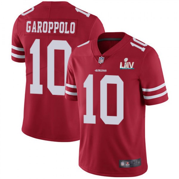 San Francisco 49ers #10 Jimmy Garoppolo Red Super Bowl LIV Vaper Untouchable Limited Stitched Jersey