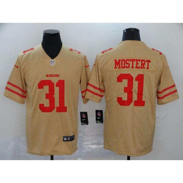 San Francisco 49ers #31 Raheem Mostert Gold Inverted Legend Stitched Jersey