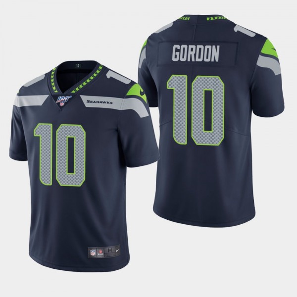 Seahawks 10 Josh Gordon Navy 100th Season Vapor Limited Stitched Jersey