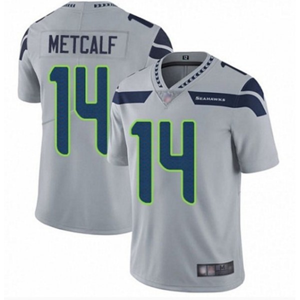 Seattle Seahawks #14 D.K. Metcalf Gray Vapor Untouchable Limited Stitched Jersey