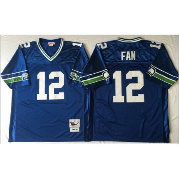 Seattle Seahawks #12 Fan Blue Throwback Stitched Jersey