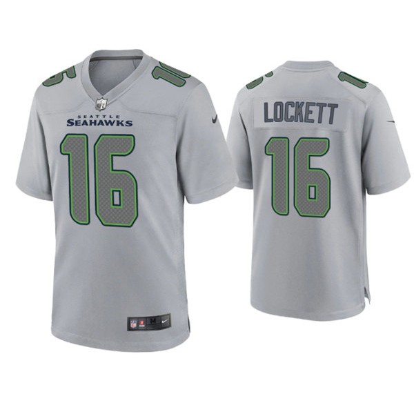 Seattle Seahawks #16 Tyler Lockett Gray Atmosphere Fashion Stitched Game Jersey