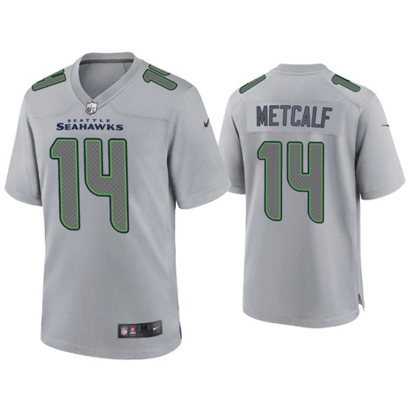 Seattle Seahawks #14 D.K. Metcalf Gray Atmosphere Fashion Stitched Game Jersey
