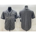 Seattle Seahawks Blank Gray With Patch Cool Base Stitched Baseball Jersey