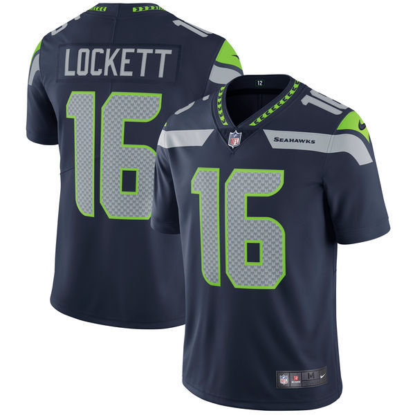 Seattle Seahawks #16 Tyler Lockett Nike College Navy Vapor Untouchable Limited Stitched Jersey