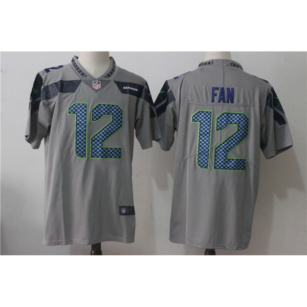 Seattle Seahawks #12 Fan Grey Stitched Vapor Untouchable Limited Nike Jersey