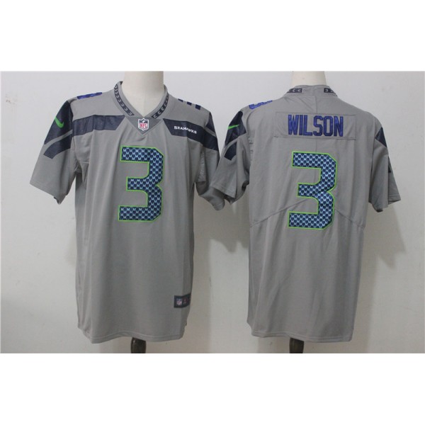 Seattle Seahawks #3 Russell Wilson Gray Stitched Vapor Untouchable Limited Nike Jersey