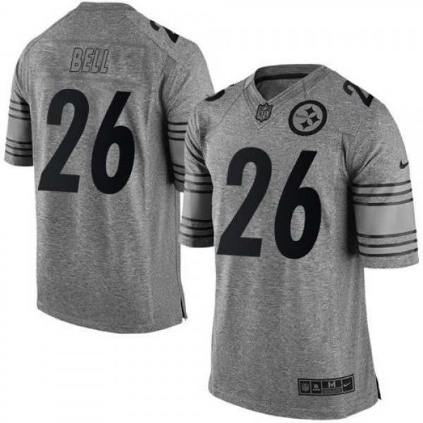 Steelers #26 Le'Veon Bell Gray Stitched Limited Gridiron Gray Nike Jersey