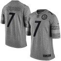 Steelers #7 Ben Roethlisberger Gray Stitched Limited Gridiron Gray Nike Jersey