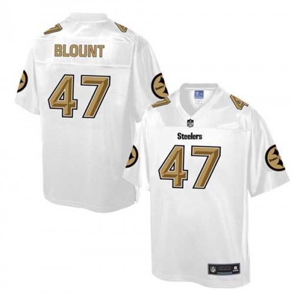 Steelers #47 Mel Blount White Pro Line Fashion Game Nike Jersey