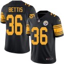 Steelers #36 Jerome Bettis Black Stitched Limited Rush Nike Jersey