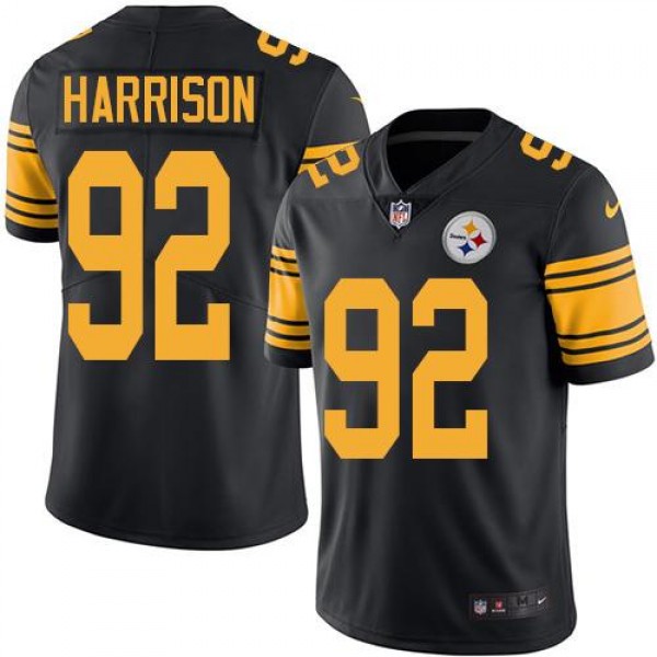 Steelers #92 James Harrison Black Stitched Limited Rush Nike Jersey