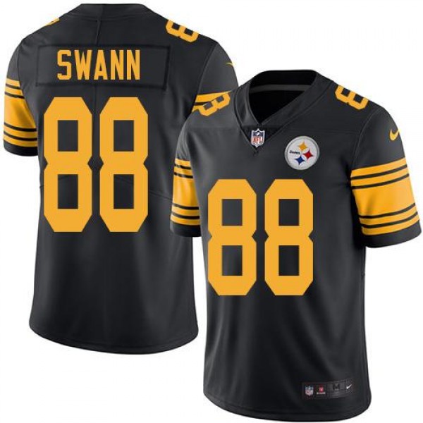 Steelers #88 Lynn Swann Black Stitched Limited Rush Nike Jersey