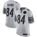 Steelers #84 Antonio Brown Gray Stitched Limited Gridiron Gray II Nike Jersey