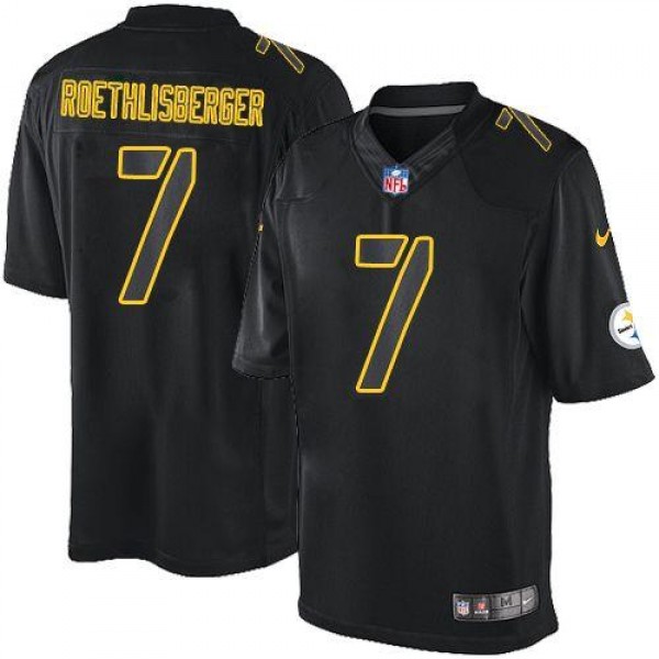 Steelers #7 Ben Roethlisberger Black Stitched Impact Limited Nike Jersey